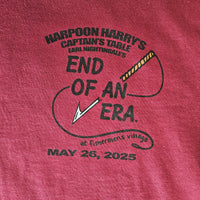 Harpoon Harrys End of Era Memorial Day 2025 T-Shirt- Pirate Maroon