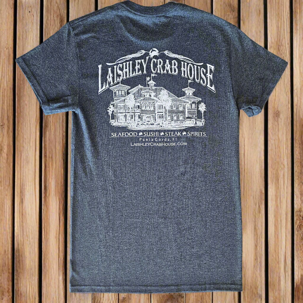 Laishley Crab House T-Shirt- Anchor Gray – Smugglers Enterprises